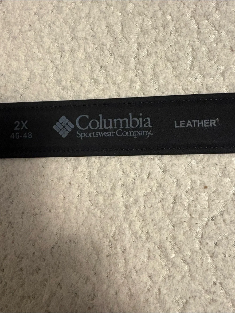 Columbia Black Leather Belt with Silver Buckle